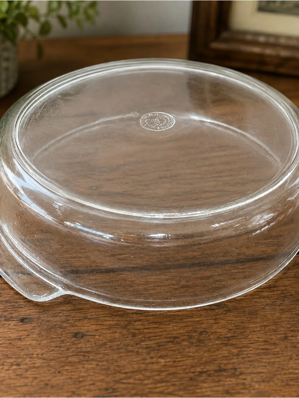 Vintage PYREX 023 Clear Glass 1.5 Qt Round Casserole Baking Dish USA Small Chip